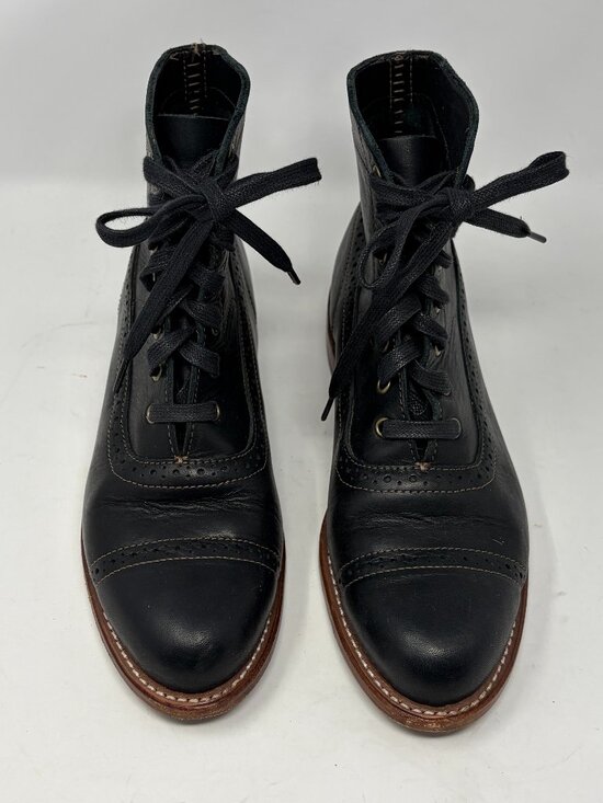 Wolverine 1000 Mile women's Evelyn boots 9.5 B flat ankle lace up leather black - Picture 2 of 9